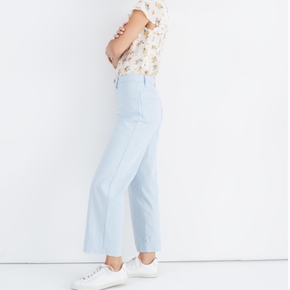 Madewell Slim Emmett Wide-Leg Crop Pants in Speckle - Size 27 - Picture 2 of 8
